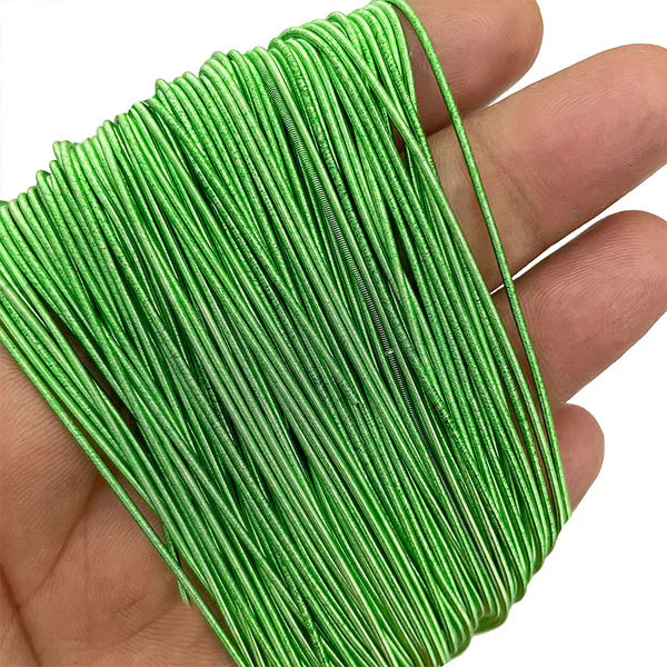 Smooth Kora Dabka 1MM Aari Work Material Wire For Hand Embroidery Matt Dyed Green Color