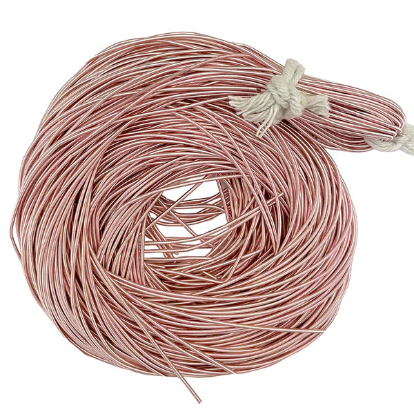 Smooth Kora Dabka 1MM Aari Work Material Wire For Hand Embroidery Matt Dyed Blush Pink Color
