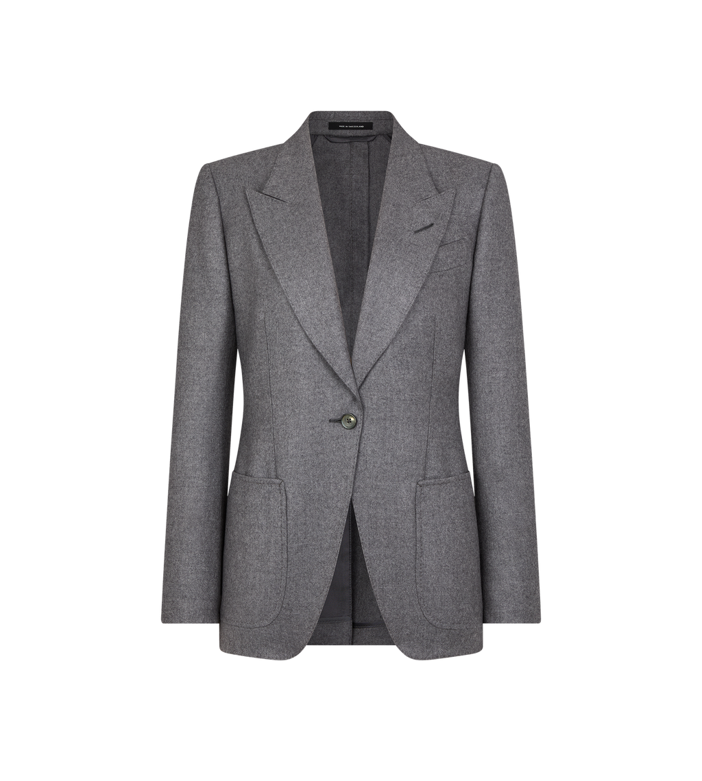 SINGLE BREASTED PEAK LAPEL CASHMERE JACKET