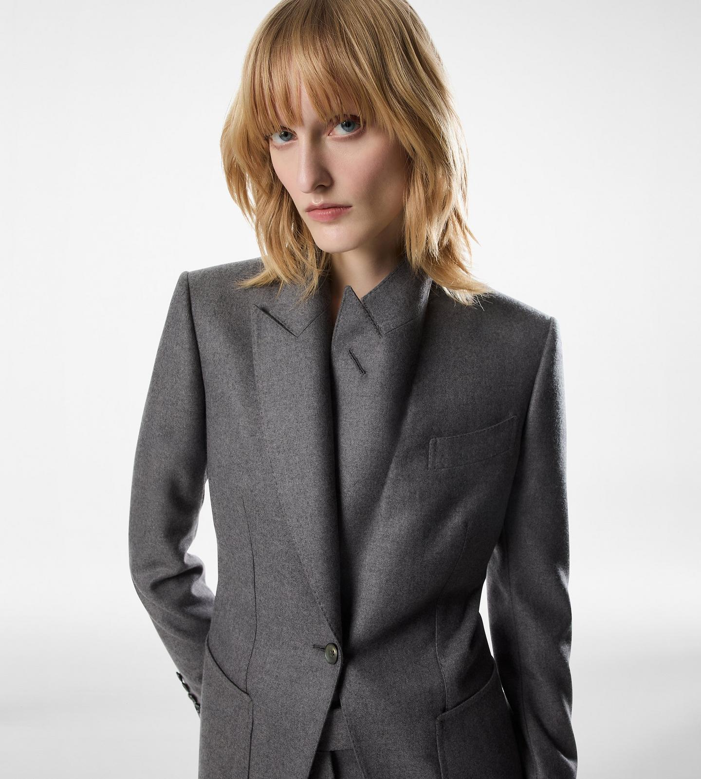 SINGLE BREASTED PEAK LAPEL CASHMERE JACKET
