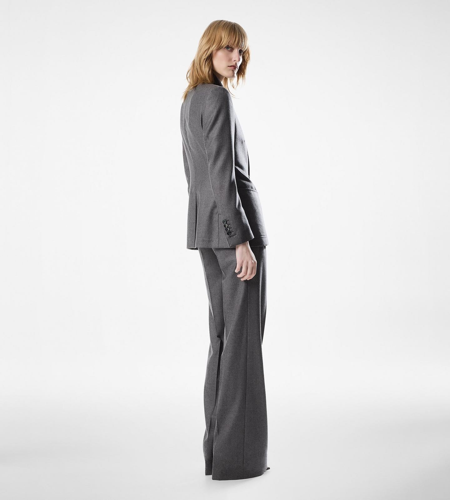 SINGLE BREASTED PEAK LAPEL CASHMERE JACKET