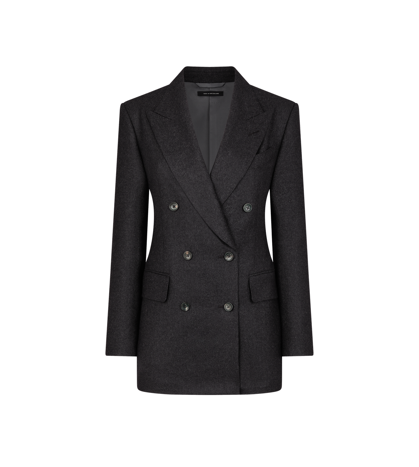 DOUBLE BREASTED PEAK LAPEL CASHMERE JACKET