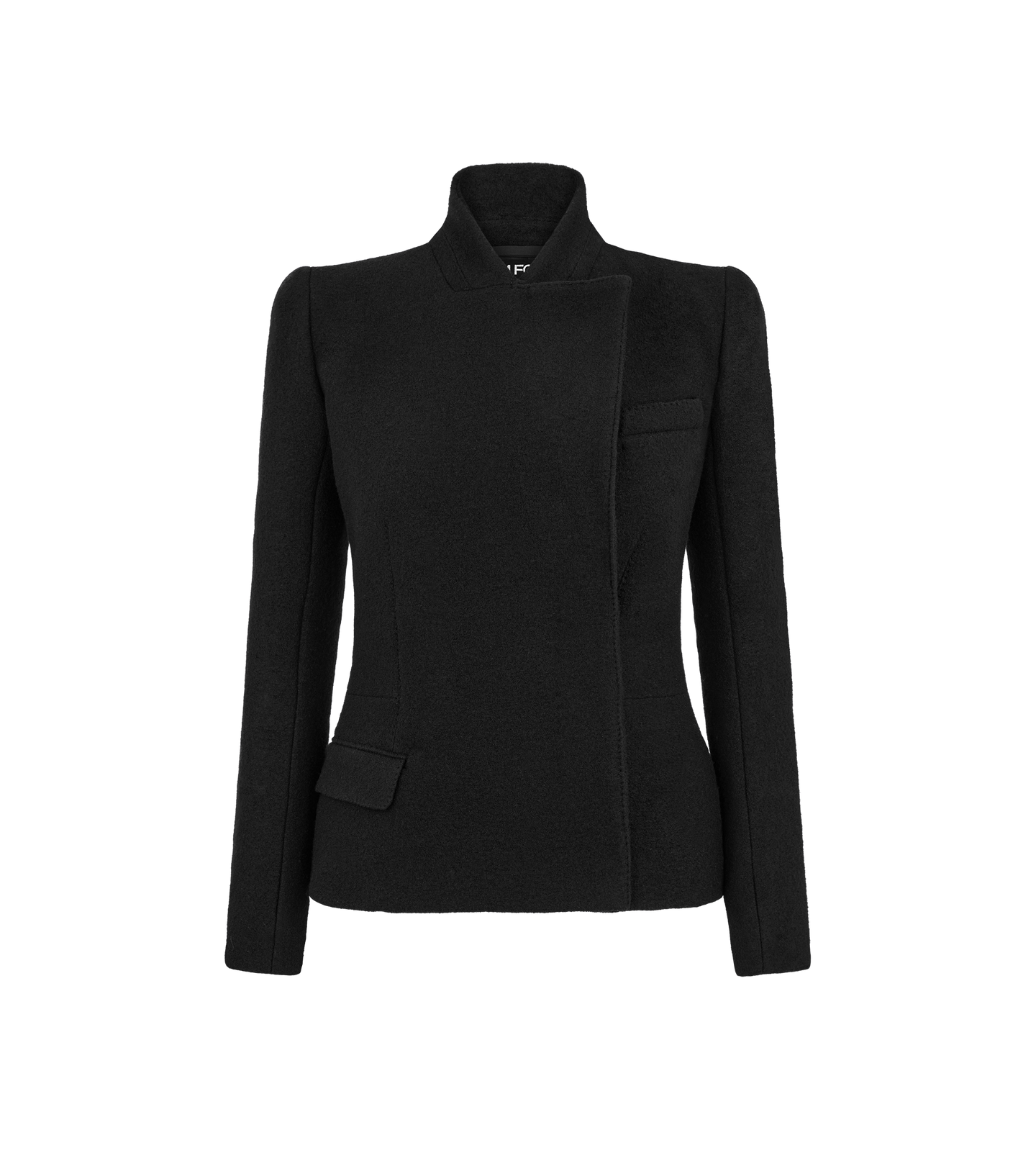 COMPACT STRETCH BOUCLE' WRAP JACKET