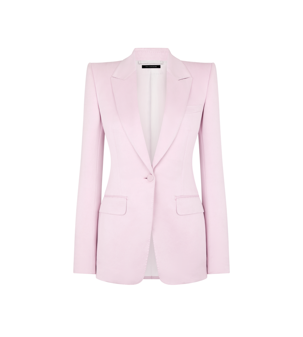 WASHED COTTON SILK BLEND DUCHESSE SINGLE BREASTED JACKET