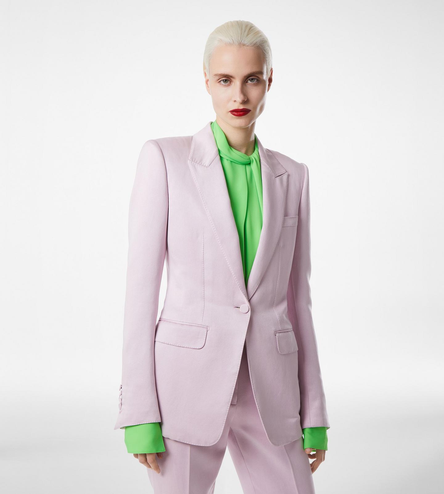 WASHED COTTON SILK BLEND DUCHESSE SINGLE BREASTED JACKET