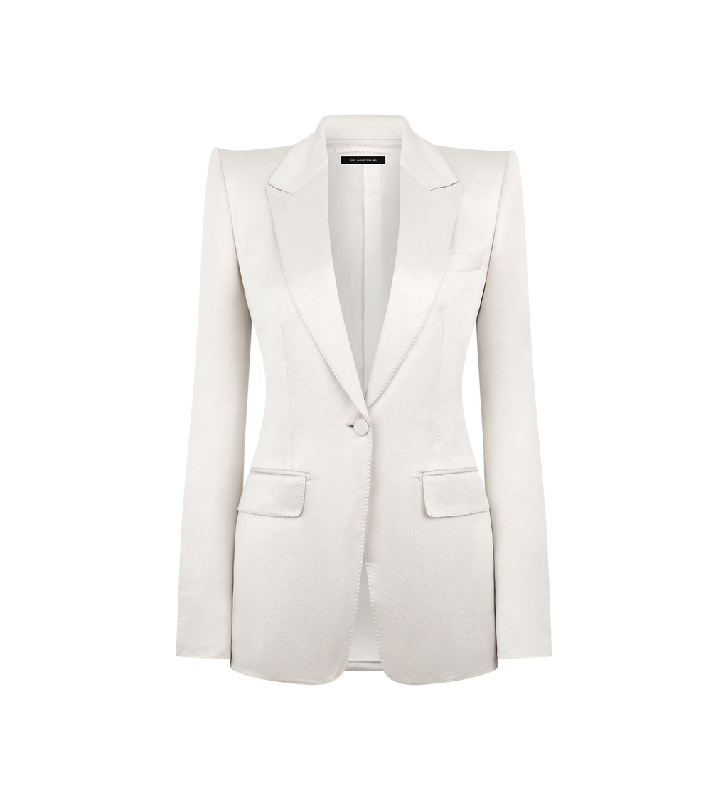 WASHED COTTON SILK BLEND DUCHESSE SINGLE BREASTED JACKET