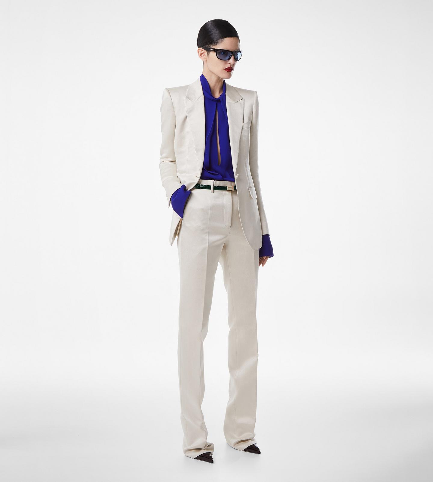 WASHED COTTON SILK BLEND DUCHESSE SINGLE BREASTED JACKET