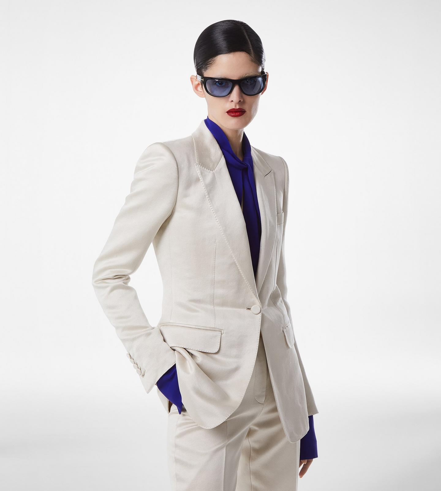 WASHED COTTON SILK BLEND DUCHESSE SINGLE BREASTED JACKET