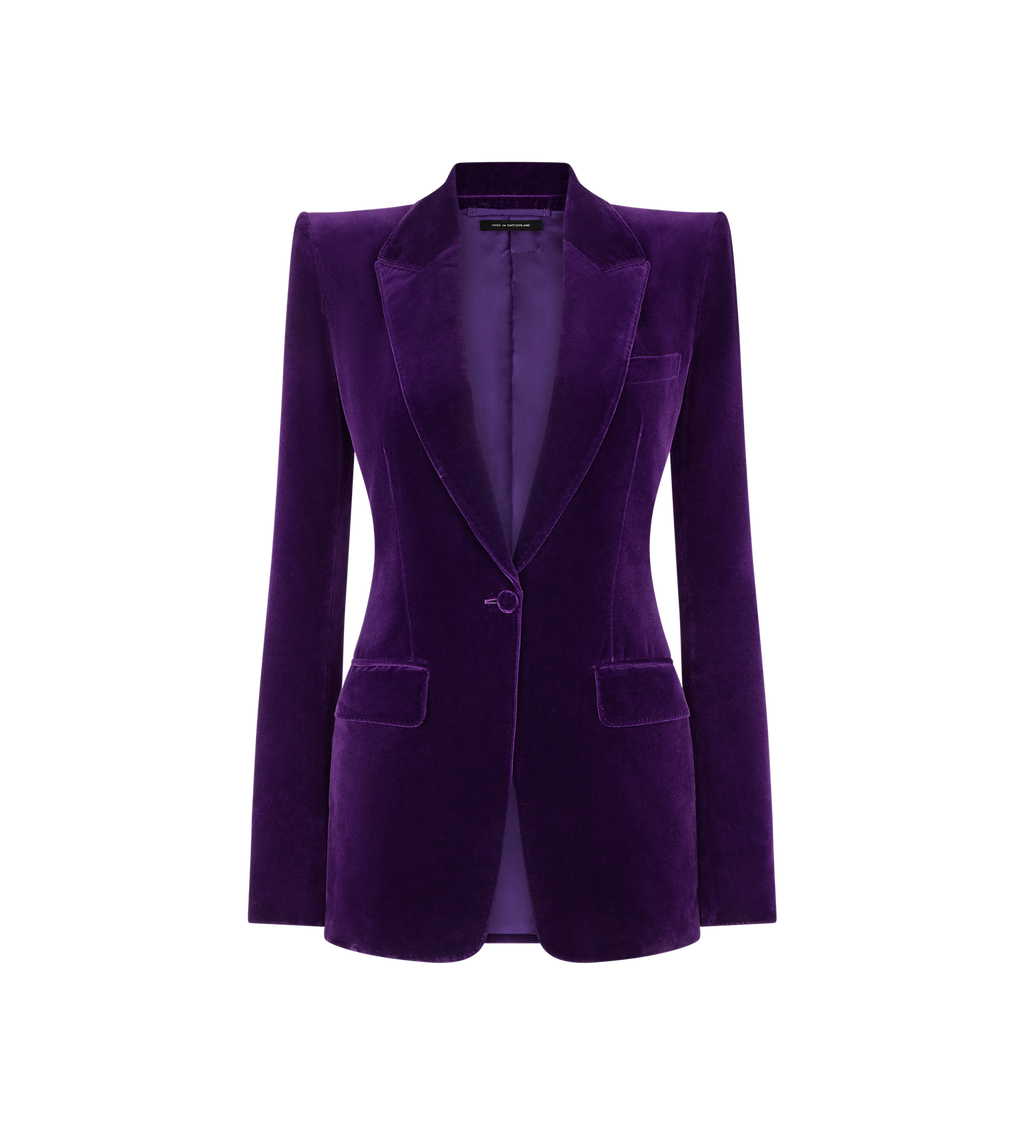 COTTON VELVET SINGLE BREASTED JACKET