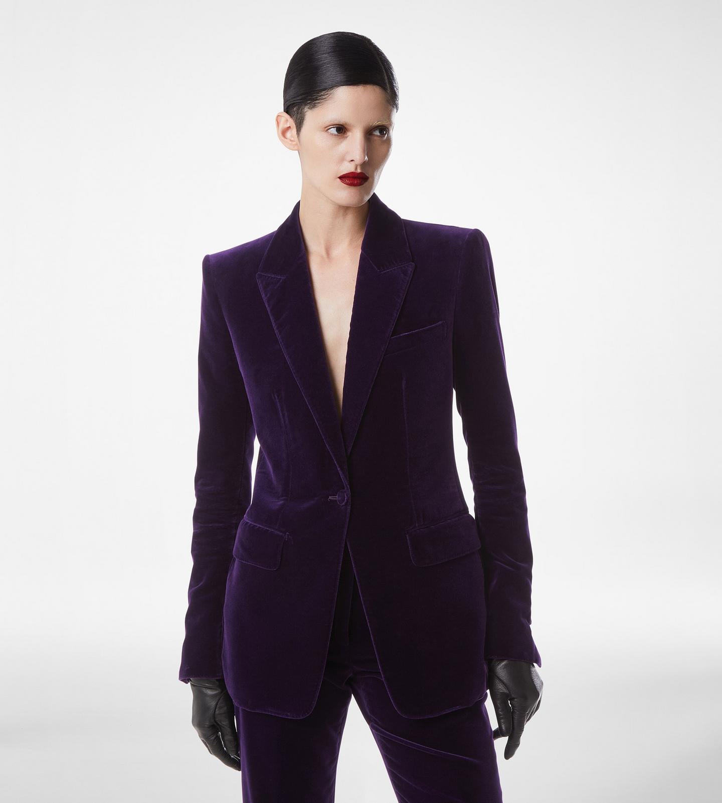 COTTON VELVET SINGLE BREASTED JACKET