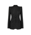 SEQUINED WOOL BLEND CREPE SINGLE BREASTED JACKET