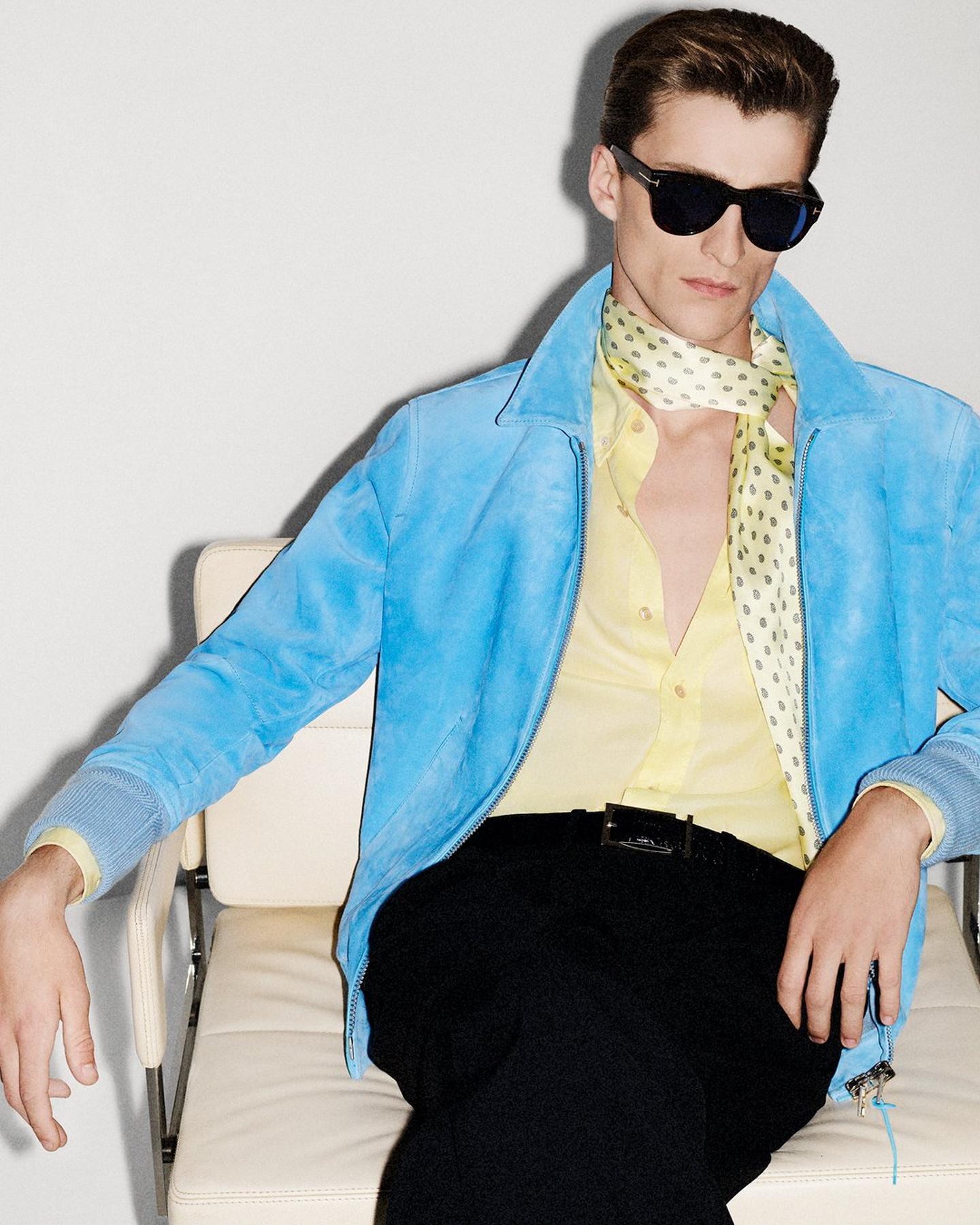 CASHMERE SUEDE COLLAR BLOUSON