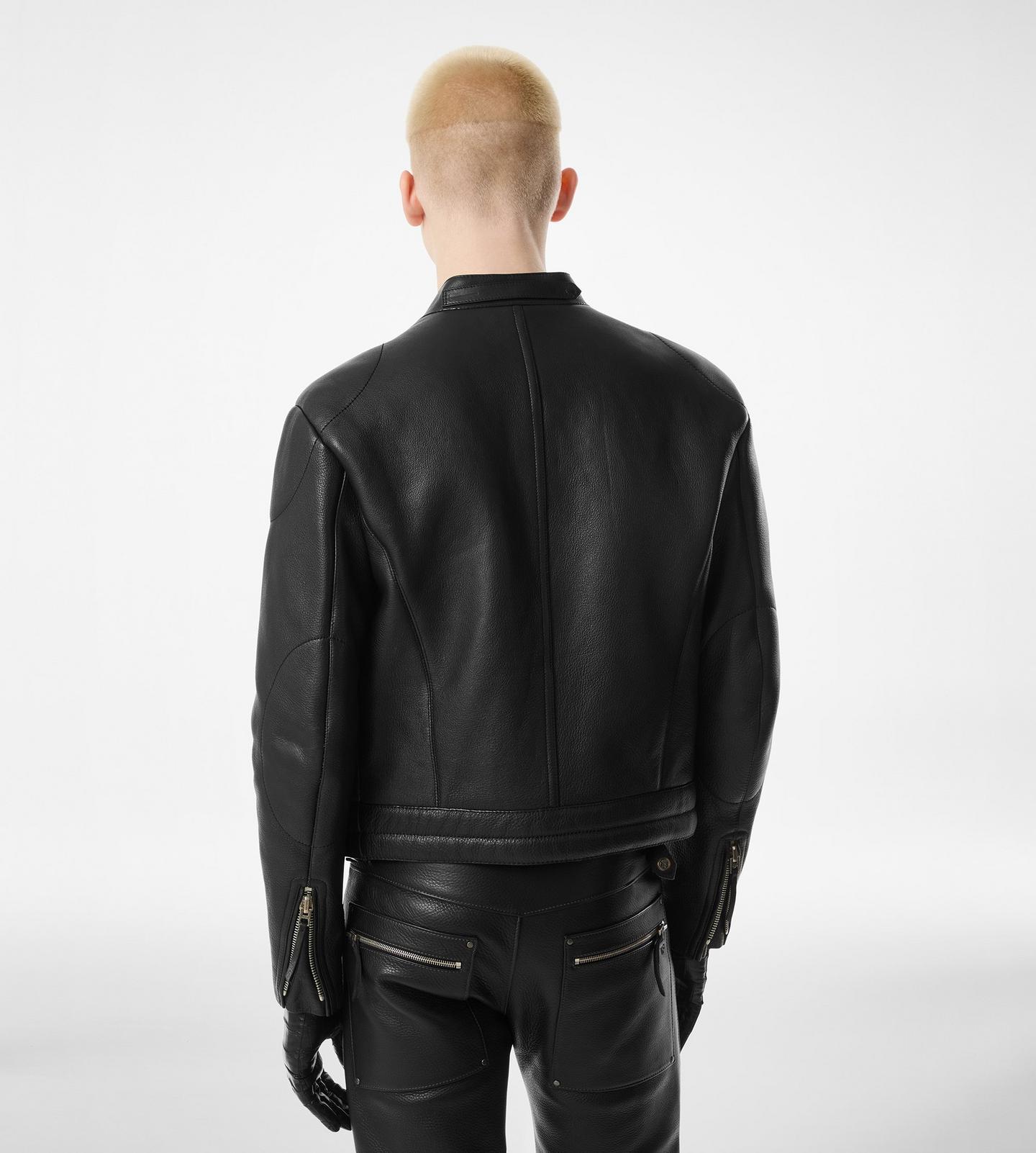 GRAIN LEATHER ZIP BIKER