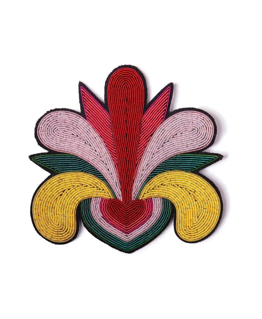 Macon & Lesquoy Large Mad love embroidered brooch