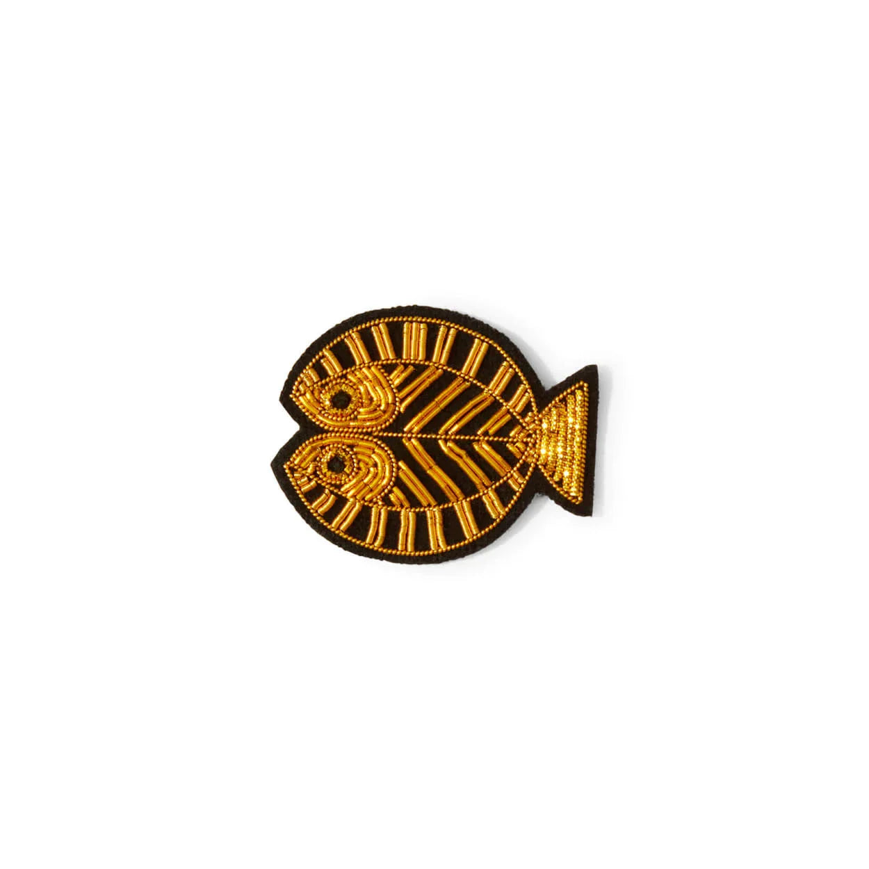 Macon & Lesquoy Black and gold Pisces zodiac brooch - Fish